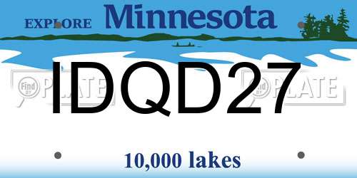 IDQD27 Minnesota License Plate