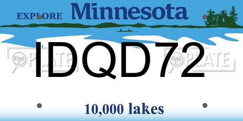 IDQD72 Minnesota License Plate