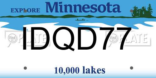 IDQD77 Minnesota License Plate