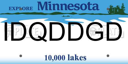 IDQDDGD Minnesota License Plate