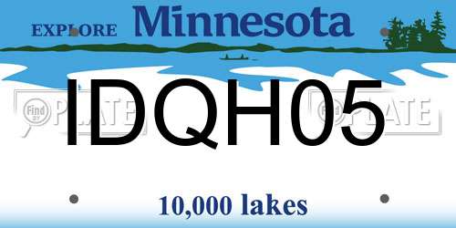 IDQH05 Minnesota License Plate