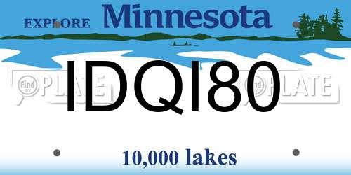 IDQI80 Minnesota License Plate