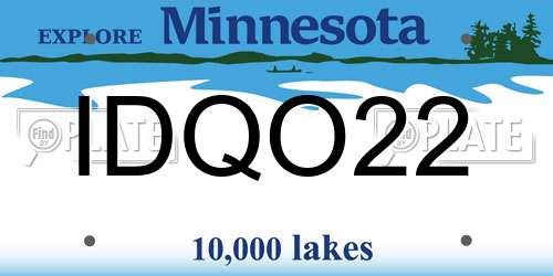 IDQO22 Minnesota License Plate