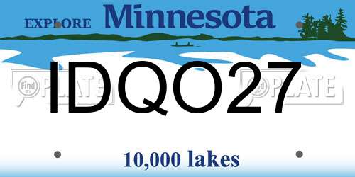 IDQO27 Minnesota License Plate
