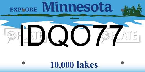 IDQO77 Minnesota License Plate