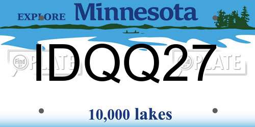 IDQQ27 Minnesota License Plate