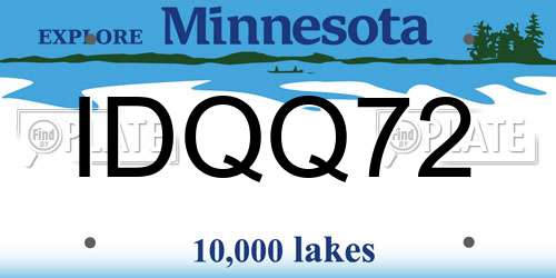 IDQQ72 Minnesota License Plate