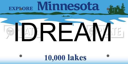 IDREAM Minnesota License Plate