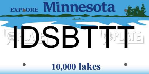 IDSBTTT Minnesota License Plate