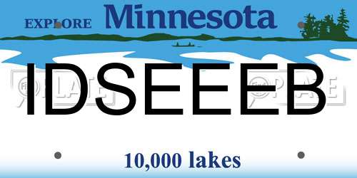 IDSEEEB Minnesota License Plate