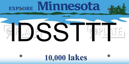 IDSSTTT Minnesota License Plate