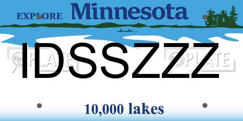 IDSSZZZ Minnesota License Plate