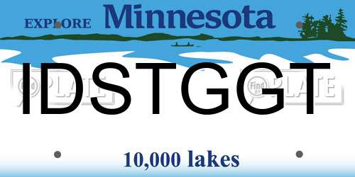 IDSTGGT Minnesota License Plate