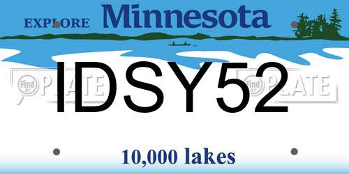 IDSY52 Minnesota License Plate