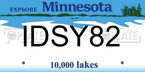 IDSY82 Minnesota License Plate