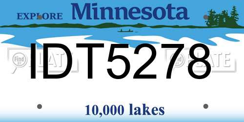 IDT5278 Minnesota License Plate
