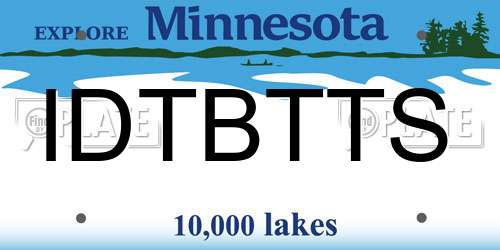 IDTBTTS Minnesota License Plate