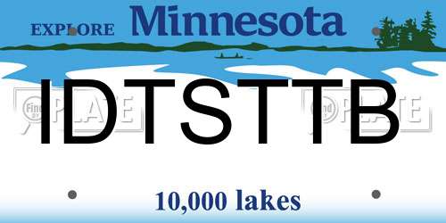 IDTSTTB Minnesota License Plate