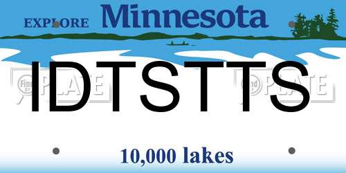 IDTSTTS Minnesota License Plate