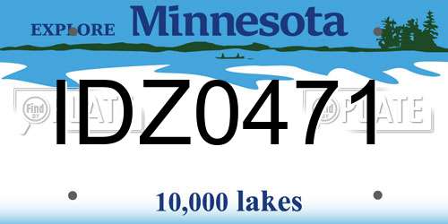 IDZ0471 Minnesota License Plate