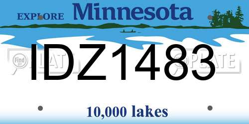 IDZ1483 Minnesota License Plate