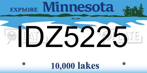 IDZ5225 Minnesota License Plate