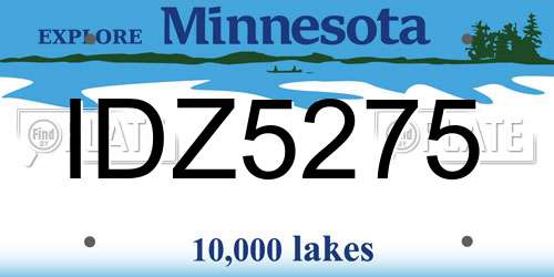 IDZ5275 Minnesota License Plate