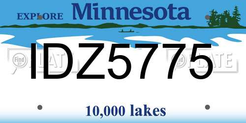 IDZ5775 Minnesota License Plate