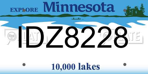 IDZ8228 Minnesota License Plate