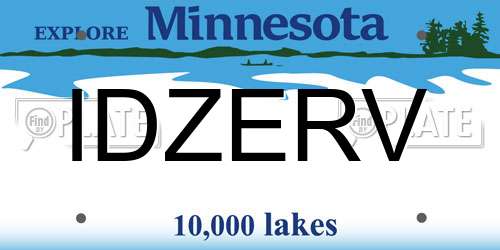 IDZERV Minnesota License Plate