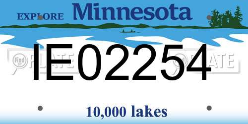 IE02254 Minnesota License Plate
