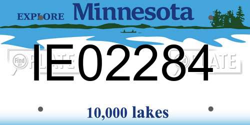 IE02284 Minnesota License Plate