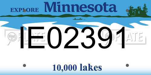 IE02391 Minnesota License Plate
