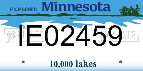 IE02459 Minnesota License Plate
