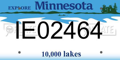 IE02464 Minnesota License Plate