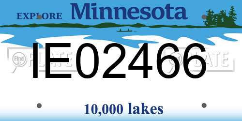 IE02466 Minnesota License Plate
