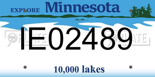 IE02489 Minnesota License Plate