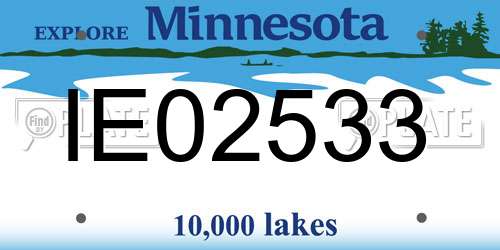 IE02533 Minnesota License Plate