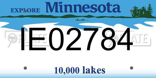 IE02784 Minnesota License Plate