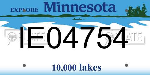 IE04754 Minnesota License Plate