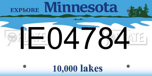 IE04784 Minnesota License Plate
