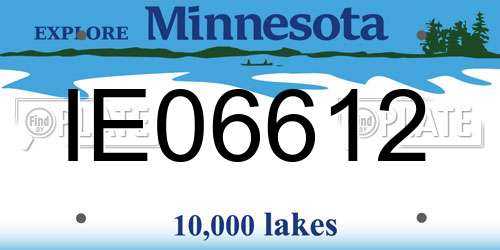 IE06612 Minnesota License Plate