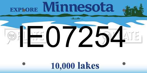 IE07254 Minnesota License Plate