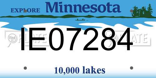 IE07284 Minnesota License Plate