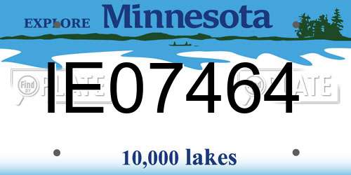 IE07464 Minnesota License Plate