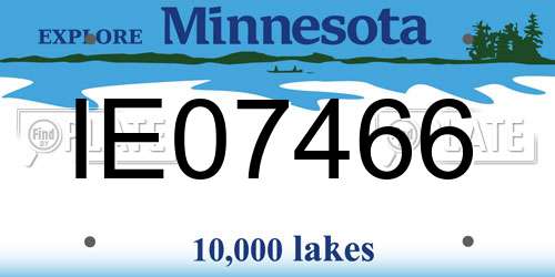 IE07466 Minnesota License Plate
