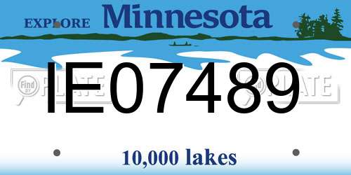 IE07489 Minnesota License Plate