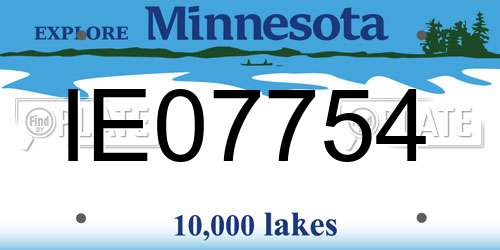 IE07754 Minnesota License Plate