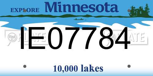 IE07784 Minnesota License Plate