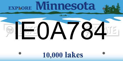 IE0A784 Minnesota License Plate